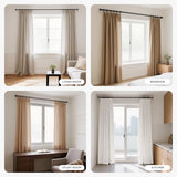 Joydeco Curtain Rods for Windows 32-120 Inch, 1 Inch Diameter Heavy Duty Adjustable Black Curtain Rods for Bedroom, Kitchen, Sliding Glass Door