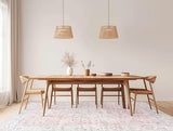 LIVEBOX Pink 5x7 Area Rug for Bedroom Girls, Boho Washable Rugs for Living Room Nursery, Non-Slip Indoor Soft Carpet Low-Pile Farmhouse Carpets for Dining Room Kids Playroom, Pink