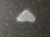 Set of 2 Moon and Cloud Night Light for Kids, Cordless Battery Operated Wall Mount Lamp Decor for Nursery & Toddler Room, Soft LED Baby Nightlight, Hanging Wall Lamps for Boys & Girls Bedroom (White)