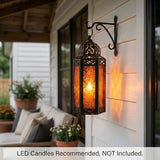 Vela Lanterns Decorative Indoor Moroccan Candle Holder, Amber, M