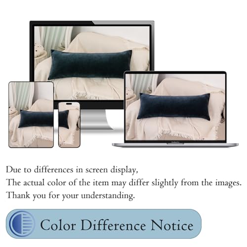 Chenille Lumbar Pillow Covers 14X36 inch Dark Blue