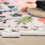 Rugcomf Runner Rug for Hallways Kitchen Rug Non Slip 2'x 6' Washable Rugs with Rubber Backing Soft Floral Carpet Runner for Hallways, Kitchen, Laundry, Bedroom, Bathroom(Beige)
