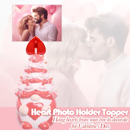 Ceramic Valentine's Day Trees Replacement Lights Bulbs/Medium Christmastree Pegs Ornaments - Roses＆Heart & 3 Pcs Topper Set