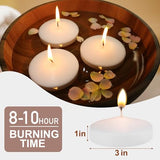 80 Pack White Floating Candles 3 inch Unscented Floating Candles for Centerpieces 8 Hours Long Burn Time-3” Floating Emergency Candle Bulk for Wedding Cylinder Vases