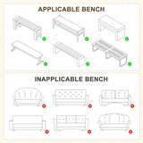 M METERXITY Jacquard Bench Slipcover, 41-51" Rectangle Solid Bench Seat Cover, Removable Washable for Banquet/Bedroom/Piano [Navy Blue,