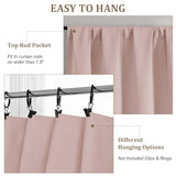 Lecloud Blush Pink Kitchen Curtains 36 Inch Length 2 Panels, Soft Privacy Window Short Curtains, Thermal Insulated Rod Pocket Curtain Tiers for Bedroom Bathroom Small Windows, 40" W x 36" L