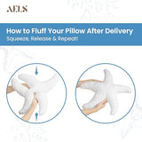 AELS Coastal Throw Pillows Set of 2, Starfish Seahors Pillows, Beach Ocean Nautical Themed Smooth Soft Minky Decorative Throw Pillows, Cute Pillow for Couch Sofa Bed Living Room Bedroom Nursery, White