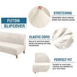 H.VERSAILTEX 2 Piece Stretch Chair Bundle Armless Futon Cover,
