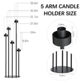 4Pcs 39.8'' Black Floor Candelabra Centerpiece for Wedding Table Decor