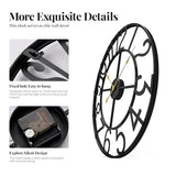 Cuspin Large Wall Clock for Living Room Decor, 30 Inch Wall Clock Battery-Operated Silent Non Ticking, Modern Black Decorative Metal Clock with Arabic Numerals