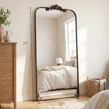 Antok Full Length Mirror, Floor Mirror with Stand, Standing Hanging Leaning Irregular Mirrors for Bedroom Living Room Entryway