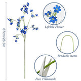 Artificial Flowers 8PCS Silk Flowers with Long Stems, Fake Flowers Bulk Fake Babys Breath, Royal Blue Flowers for Tall Vase Outdoor Garden Wedding Party Home Table Centerpiece
