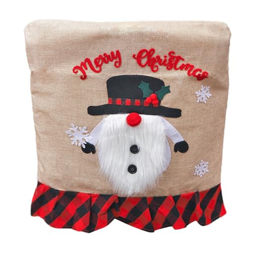Festive Christmas Chair Back Adorable Cartoon Santa Chair Back Decor ForXmas Kitchen Dining Slipcovers