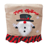 Festive Christmas Chair Back Adorable Cartoon Santa Chair Back Decor ForXmas Kitchen Dining Slipcovers