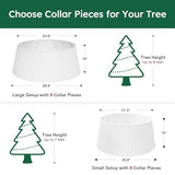 HarcoHome Christmas Tree Collar, 28.4" D Round Base Cover, Plastic Rattan Collar, Tree Ring for Artificial Trees, Tree Skirt for Artificial Xmas Tree Decorations (Extra Large, White)