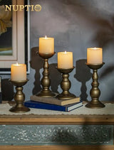 NUPTIO Bronze Candle Holder for Pillars: Candle Stand for 3 inches Candles