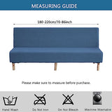 Armless Futon Cover, Armless Sofa Cover, Washable Futon Slip Cover with Elastic Bottom for Kids Pets-Light Grey