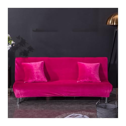 Luxurious Armless Sofa Covers Slipcovers, Velvet Futon Couch Cover Without Arms, Non-Slip Sofa Bed Cover Futon, Anti Scratch Futon Cover Stretch Armless Sofa Bed, Machine Washable,G,L1