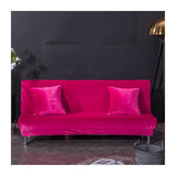 Luxurious Armless Sofa Covers Slipcovers, Velvet Futon Couch Cover Without Arms, Non-Slip Sofa Bed Cover Futon, Anti Scratch Futon Cover Stretch Armless Sofa Bed, Machine Washable,G,L1