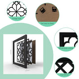 ZEXUIRU 4 Set Rustic Wall Mirrors for Bedroom Bathroom Living Room Entryway Wood Farmhouse Square Easy to Hang Framed Decorative Accent Hanging Wall-Mounted Mirror Set for Living Room - Black
