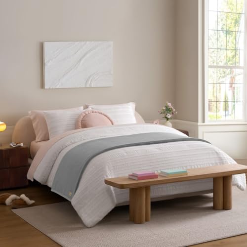 UGG Coco Queen Bed Blanket, Fleece Blanket, 90" x 92", Grey (Seal Gray)