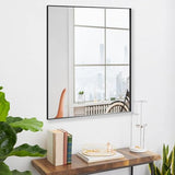 24x30 Inch Black Bathroom Mirror for Wall, Aluminum Frame Rectangle Rectangular Vanity Mirror, Modern Large for Bedroom, Living Room, Horizontal or Vertical