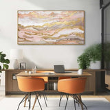 YJYart Pink Abstract Wall Art/Girl Room 20x40 Inch/Large Wall Art for Living Room/Bedroom Decorations Gold Office Decor Kitchen Art Dining Room Decor