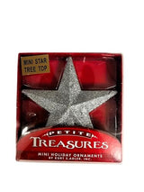 Kurt Adler 4" Petite Treasures Silver Glittered Mini Star Christmas Tree Topper - Unlit