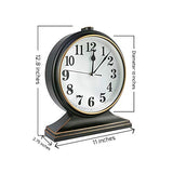 Desk Clock, Retro Desk Clock, 10 Inch Old Desk Clock, Silent and Non-Ticking, Antique Decorative Clock, Easy to Read in The Office/Bedroom (Black)