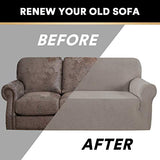 PrinceDeco Stretch Loveseat Sofa Cover Bundle T Cushion Loveseat Slipcover, Taupe