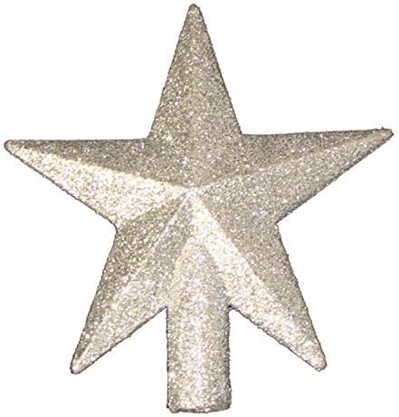 Kurt Adler 4" Petite Treasures Silver Glittered Mini Star Christmas Tree Topper - Unlit