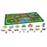 Melissa & Doug PAW Patrol Activity Rug - Adventure Bay (22 Pieces) PAW Patrol Town Mat with Wooden Toys for Ages 3+