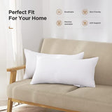 Acanva Throw Pillow Insert, Premium Stuffer Inserts Decorative Rectangle Premium Sham Forms Cushion for Sofa Couch Chair,16x26 Inch (Pack of 1), White