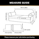 PrinceDeco T Cushion Sofa Slipcover 3 Pieces Sofa Covers for T Cushion Couch Soft Couch Covers Sofa Slip Cover Furniture Covers with 2 Individual T Shape Seat Covers Width Up to 88", Sand