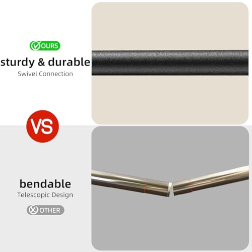 Curtain Rods for Windows 28-44 inch, 5/8 inch Black Curtain Rod Set, Splicing Heavy Duty Rod with Brackets, Decorative Curtain Rod for Bedroom, Living Room, Kitchen, Outdoor, Patio