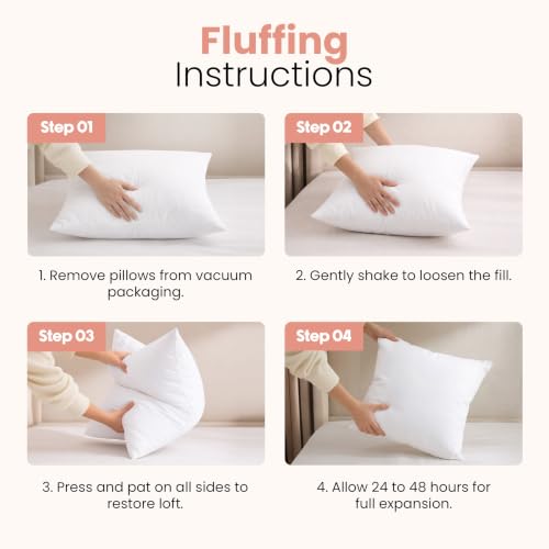 Utopia Bedding 28x28 Pillow Inserts, White Throw Pillows for Couch, 2 Pack