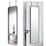 SCWF-GZ 47x14 Mirror Rectangle Full Body Length Door Hanging Wall Mounted Metal Aluminum Alloy Frame Dressing Make-up Mirrors for Entryway Bedroom Bathroom Living Room 47 14 inch Black