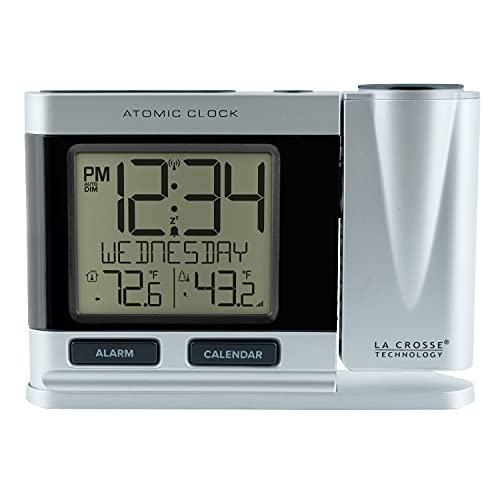 La Crosse Technology Atomic Projection Alarm Clock with Temperature | Wireless Digital Thermometer