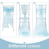 Breling 20 Pcs Coastal Wedding Chair Sashes Light Blue Starfish Beach Chair Covers Bulk 9ft Long Ocean Aisle Decorations for Outdoor Summer Seaside Wedding Party Banquet Reception
