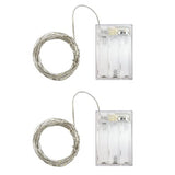 2 Pack with Timer Function Battery Operated Dewdrop Led Lights,Mini Fairy Lights for Home Parties Christmas/Halloween Holiday Decoration,6 Hours on/18 Hours Off,30 LEDs,10 Feet (Blue)