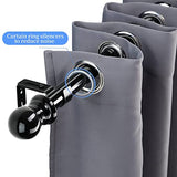 Curtain Rod, 48" - 84" Black Curtain Rods for Windows, 1" Diameter Decorative Adjustable Curtain Rod with Brackets for Room Divider, Bedroom, Living room, Kitchen, Bathroom
