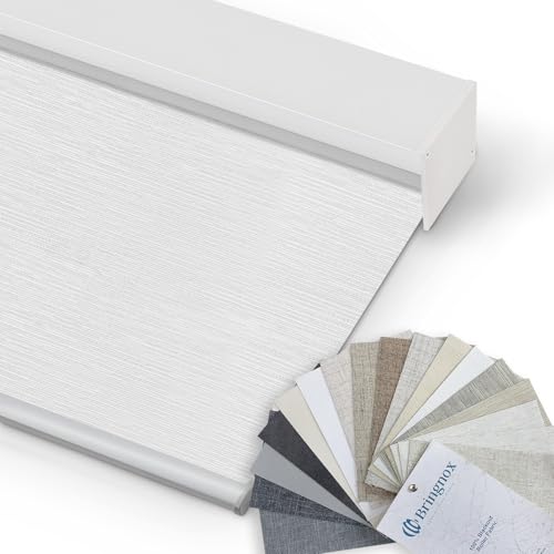 Bringnox Motorized Blinds with Remote,100% Blackout Smart Roller Blinds Compatible with Apple Homekit Google Home and Alexa Via HUB,and Customized(Multicolor Fabrics)