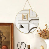 YCHMIR 11.8-inch Small Round Wall Mirror, Gold Bathroom Mirror