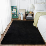 Przemy Washable Black Rugs for Bedroom Living Room, 4x6 Feet Super Soft Memory Foam Rug, Modern Indoor Carpet for Kids Boys Girls Room Dorm Bedside Nursery Decor Mat