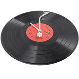 Musical Black Vinyl Record Wall Clock Battery Operated Music Room Decor Decoration Art Hanging Clocks- 11.81inch