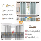 KAMANINA 1 Inch Bronze Double Curtain Rod 66 to 120(5.5-10Feet), Telescoping Splicing Drapery Rods for Windows 54 to 115 Inches, Window Curtain Rod with Round Finials