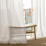 ANRODUO Ivory Cream Linen Curtains 96 inches Long 2 Panels for Bedroom Living Room Back Tab Semi Sheer Privacy Linen Burlap Window Drapes Neutral Modern Long Curtains for Sliding Glass Door