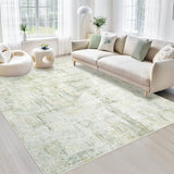 Area Rugs 6x9 Living Room: Washable Rug Modern Abstract Large Rugs Soft Non Slip Neutral Rug Indoor Carpet for Bedroom Kitchen Dining Room Nursery Home Office Rugs(Green Brown,6'x9')