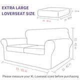 ZNSAYOTX 3 Piece Stretch Sofa Covers (71"-91") for 2 XL Cushion Couch, Thick Striped Sofa Cover with Elastic Band Bottom Ties Non-Slip Stay in Place, Soft Durable Couch Slipcovers, Dark Grey