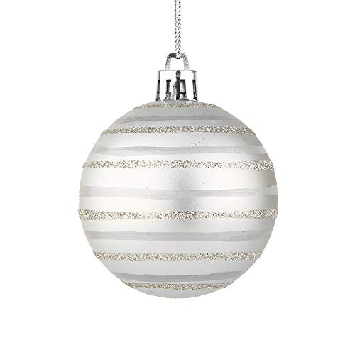 Sattiyrch Christmas Ball Ornaments 30ct, 60mm/2.36" Shatterproof Plastic Decorative Xmas Balls Ornaments Set (Blue and Silver)